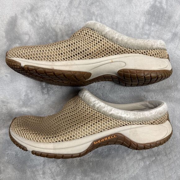 Merrell Encore Breeze II Women’s Clogs Size 9 Tan Mesh Ortholite Comfort Slip-On - Picture 8 of 10